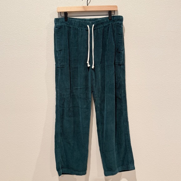 aerie Pants - AERIE Women Corduroy Wide Leg Pants‎ Size M Relaxed Drawstring Boho Casual Soft